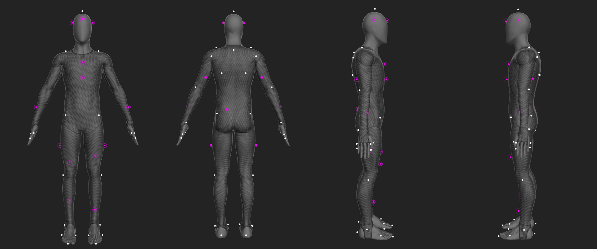  Baseline + 11 Markers + Fingers (54 Markers)